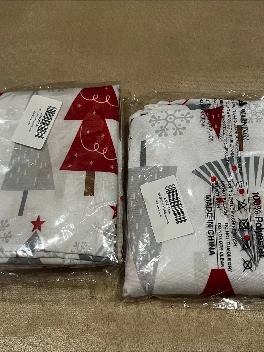 2  Christmas pillowcase w/ trees & snowflakes 39